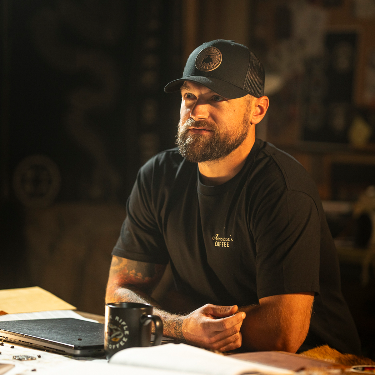 Gunship Leather Patch Trucker Hat - Image 3